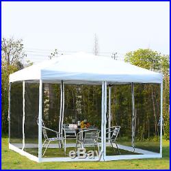 10x10 EZ Pop Up Party Wedding Tent Patio Gazebo Canopy Outdoor Mesh White withBag