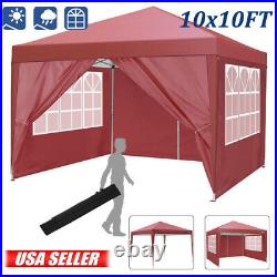 10x10 FT Pop Up Canopy Tent Commercial Instant Canopy Party Tent with 4 Sidewalls