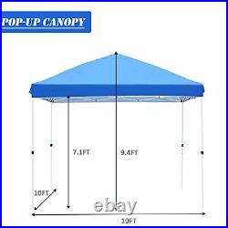 10x10 FT Pop up Canopy Tent, Commercial Instant Tent, Heavy Duty Event Tent Blue