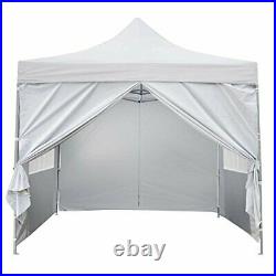 10x10 Ft Pop Up Canopy Tent 4 Removable Side Wall Instant Gazebos Shelters White