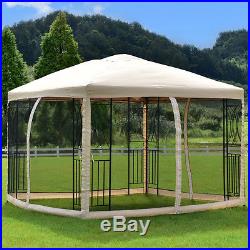 10x10 Gazebo Canopy Shelter Patio Wedding Party Tent Outdoor Awning WithNetting