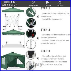 10x10' Heavy Duty Canopy Folding Gazebo Waterproof Party Tent Portable Outdoor