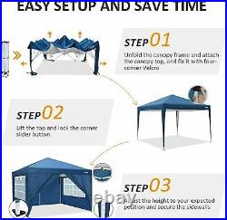 10x10 Heavy Duty Canopy Tent Waterproof Wedding Party Tent Gazebo+4 Side Walls
