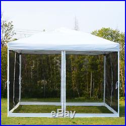 10x10 Outdoor EZ Pop Up Wedding Party Tent Patio Gazebo Canopy Mesh White withBag
