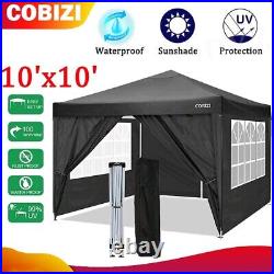 10x10 Party Canopy Tent Outdoor Gazebo Heavy Duty Pavilion Event Black Tents^