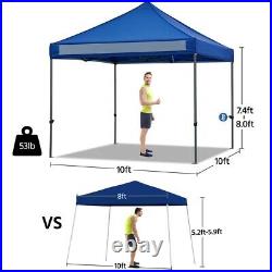 10x10' Pop UP Canopy Wedding Party Tent Folding Waterproof Gazebo 4 Sides WithBag