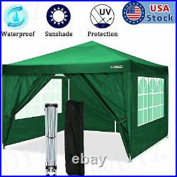 10x10 Pop Up Canopy Commercial Instant Shelter Party Gazebo Tent with 4 Sidewalls