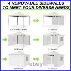 10x10 Pop Up Canopy Outdoor Commercial Instant Gazebo with 4 Removable Sidewalls