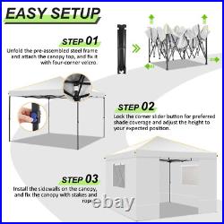 10x10 Pop Up Canopy Outdoor Commercial Instant Gazebo with 4 Removable Sidewalls