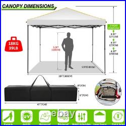 10x10 Pop Up Canopy Outdoor Commercial Instant Gazebo with 4 Removable Sidewalls