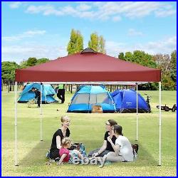 10x10 Pop Up Canopy Picnic Party Tent Waterproof Oxford Cloth Gazebo Red USA