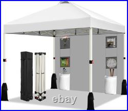 10x10 Pop Up Canopy Tent, 1-Button Push Setup Canopy Tent with 1 Sidewall