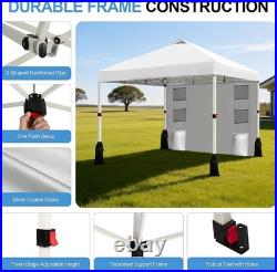 10x10 Pop Up Canopy Tent, 1-Button Push Setup Canopy Tent with 1 Sidewall