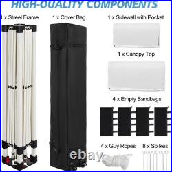 10x10 Pop Up Canopy Tent, 1-Button Push Setup Canopy Tent with 1 Sidewall
