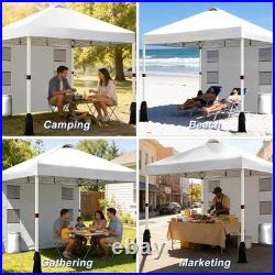 10x10 Pop Up Canopy Tent, 1-Button Push Setup Canopy Tent with 1 Sidewall
