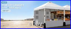 10x10 Pop Up Canopy Tent, 1-Button Push Setup Canopy Tent with 1 Sidewall