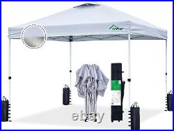 10x10 Pop Up Canopy Tent, 300D Silver-Coating Top, Pop Up Canopy Tent 1010 White