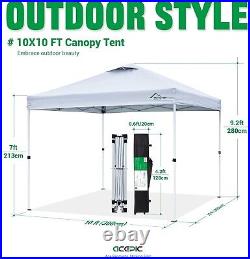 10x10 Pop Up Canopy Tent, 300D Silver-Coating Top, Pop Up Canopy Tent 1010 White