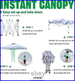 10x10 Pop Up Canopy Tent, 300D Silver-Coating Top, Pop Up Canopy Tent 1010 White