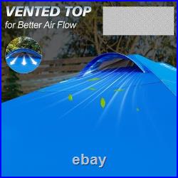 10x10 Pop Up Canopy Tent Blue 1-Button Setup, Sidewall & 4 Weight Bags