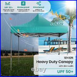 10x10 Pop Up Canopy Tent Ez Up Heavy Duty Tent Waterproof High Portability New-`