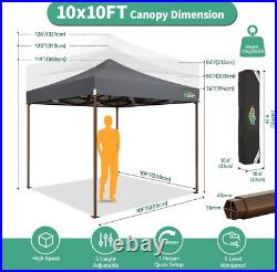 10x10 Pop Up Canopy Tent Heavy Duty with 4 Sidewall, Commercial Outdoor Gazebo