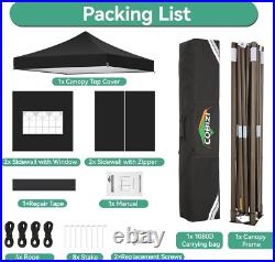 10x10 Pop Up Canopy Tent Heavy Duty with 4 Sidewall, Commercial Outdoor Gazebo\\