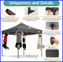 10x10 Pop Up Canopy Tent Heavy Duty with 4 Sidewall, Commercial Outdoor Gazebo