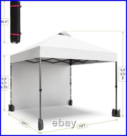 10x10' Pop Up Canopy Tent Instant Shelter with Removable Sidewalls & Roller Bag