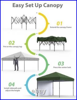 10x10 Pop Up Canopy Tent Outdoor Canopy One-Person Set Up Heavy Duty Commerci