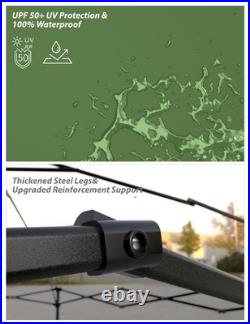 10x10 Pop Up Canopy Tent Outdoor Canopy One-Person Set Up Heavy Duty Commerci