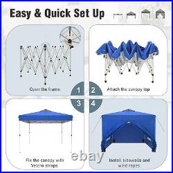 10x10' Pop Up Canopy Tent Portable Shelter Shade Canopy Gazebo with 4 Sidewalls