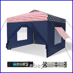 10x10' Pop Up Canopy Tent Portable Shelter Shade Canopy with Removable Sidewall