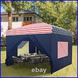 10x10' Pop Up Canopy Tent Portable Shelter Shade Canopy with Removable Sidewall