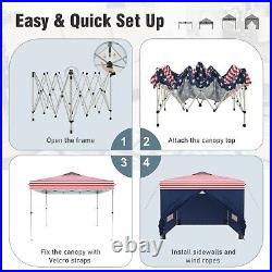 10x10' Pop Up Canopy Tent Portable Shelter Shade Canopy with Removable Sidewall