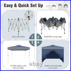 10x10' Pop Up Canopy Tent Portable Shelter Shade Canopy with Removable Sidewall