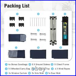 10x10' Pop Up Canopy Tent Portable Shelter Shade Canopy with Removable Sidewall