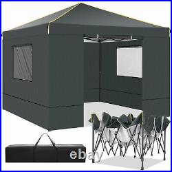 10x10 Pop Up Canopy Tent with 4 Removable Sidewalls Waterproof Instant Gazebo^US