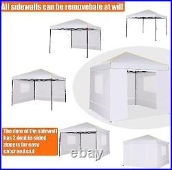 10x10 Pop Up Canopy Tent with 4 Removable Sidewalls Waterproof Instant Gazebo#US
