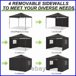 10x10 Pop Up Canopy Tent with 4 Removable Sidewalls Waterproof Instant Gazebos