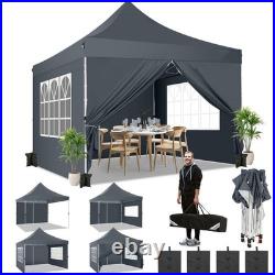 10x10 Pop Up Canopy Tent with 4 Sidewalls, Commercial Party Folding Waterproof