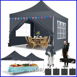 10x10 Pop Up Canopy Tent with 4 Sidewalls, Commercial Party Folding Waterproof