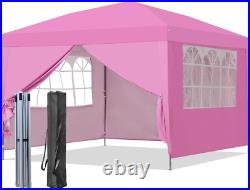 10x10 Pop Up Canopy Tent with Sidewalls Outdoor Portable 10 x 10 FT Pink