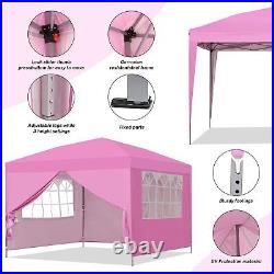 10x10 Pop Up Canopy Tent with Sidewalls Outdoor Portable 10 x 10 FT Pink