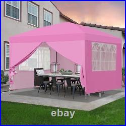 10x10 Pop Up Canopy Tent with Sidewalls Outdoor Portable 10 x 10 FT Pink