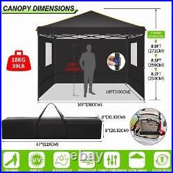 10x10 Pop Up Canopy Tents with 4 Removable Sidewalls Waterproof Instant Gazebo