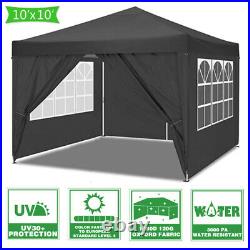 10x10' Pop Up Canopy Wedding Party Tent Folding Heavy Duty Gazebo 4 Sides WithBag