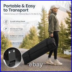 10x10 Pop Up Canopy with Sidewalls- Portable Sun Shade Beach Tent, Gazebo White