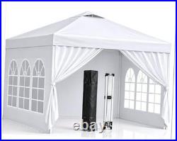 10x10 Pop Up Canopy with Sidewalls- Portable Sun Shade Beach Tent, Gazebo White 10x10 Pop Up Canopy with Sidewalls- Portable Sun Shade Beach Tent, Gazebo White