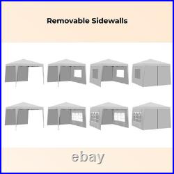 10x10 Pop Up Gazebo Canopy Tent with Removable Sidewalls & Windows, 4 Sand Bags